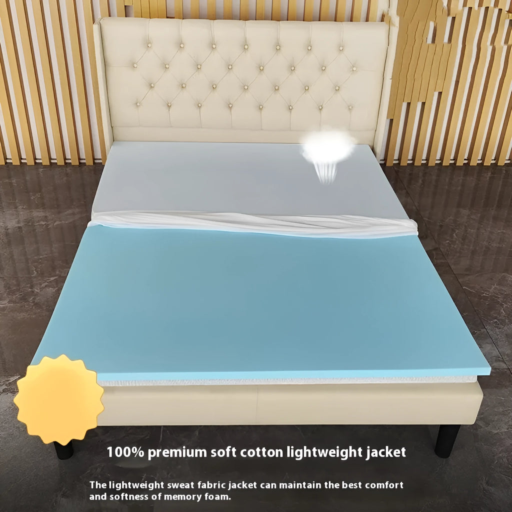 Gel memory cotton thin slow rebound tatami mat with regenerated cellulose fiber cover and artificial latex core in multiple sizes