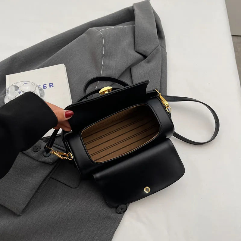 Women's personalised PU shoulder messenger bag with letter customisation in black, beige, pink or khaki colours