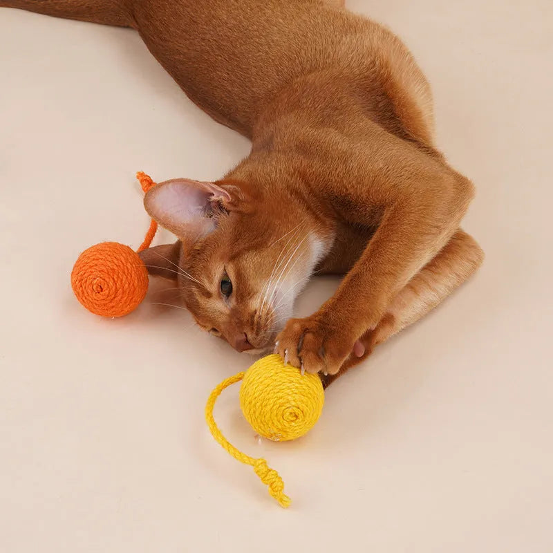 Cat toy set with teaser stick and catnip balls in blue, green, and red yellow blue colours