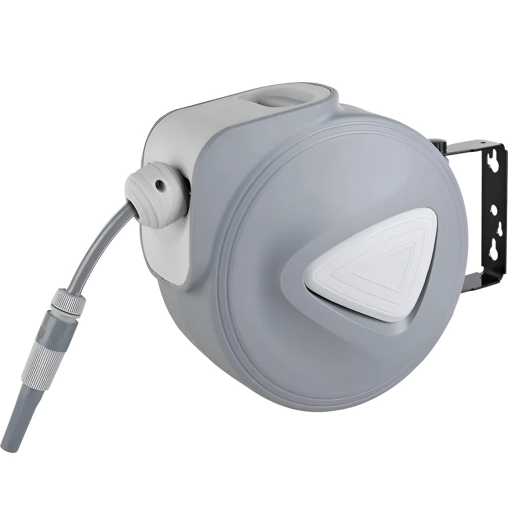 Automatic retractable hose reel with 10 metre PVC pipe for car washing and garden watering