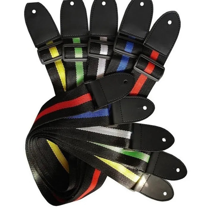 Woven crossbody strap for guitars, bass, and ukuleles in five colour options