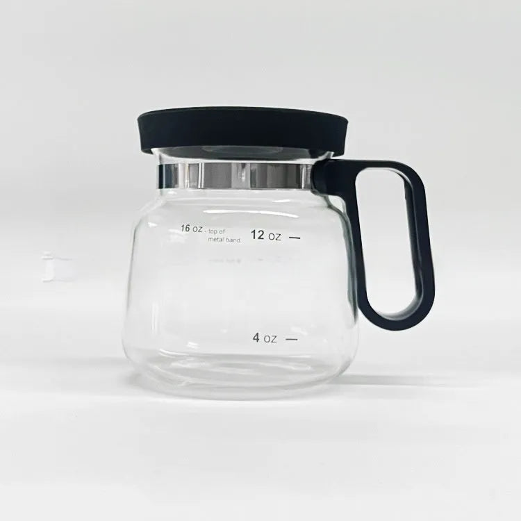 Transparent borosilicate glass coffee maker with silicone cover, modern simple design