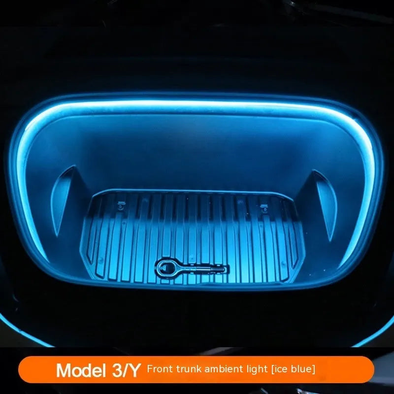 Tesla Model 3/Y front centre console ambience light modification kit with soft silicone light bar in three colour options