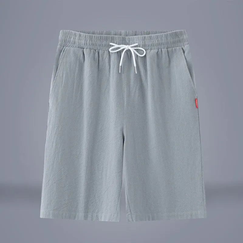 Solid colour cotton linen cropped pants with drawstring mid waist in multiple colour options