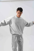 Men's polar fleece sports suit set with padded trousers in army green colour