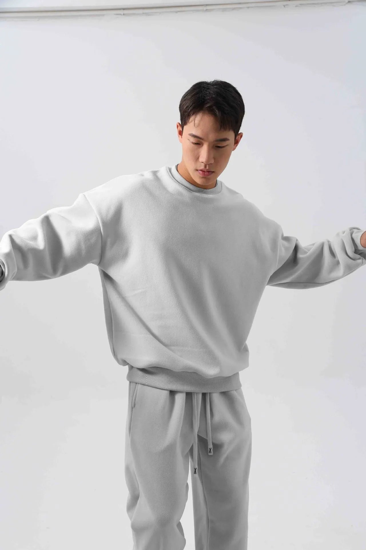 Men's polar fleece sports suit set with padded trousers in army green colour