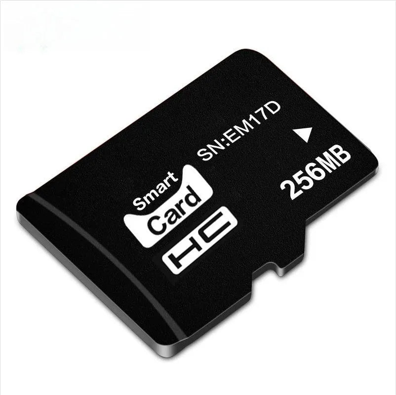 256MB TF memory card with integrated mini speaker measuring 11mm by 15mm