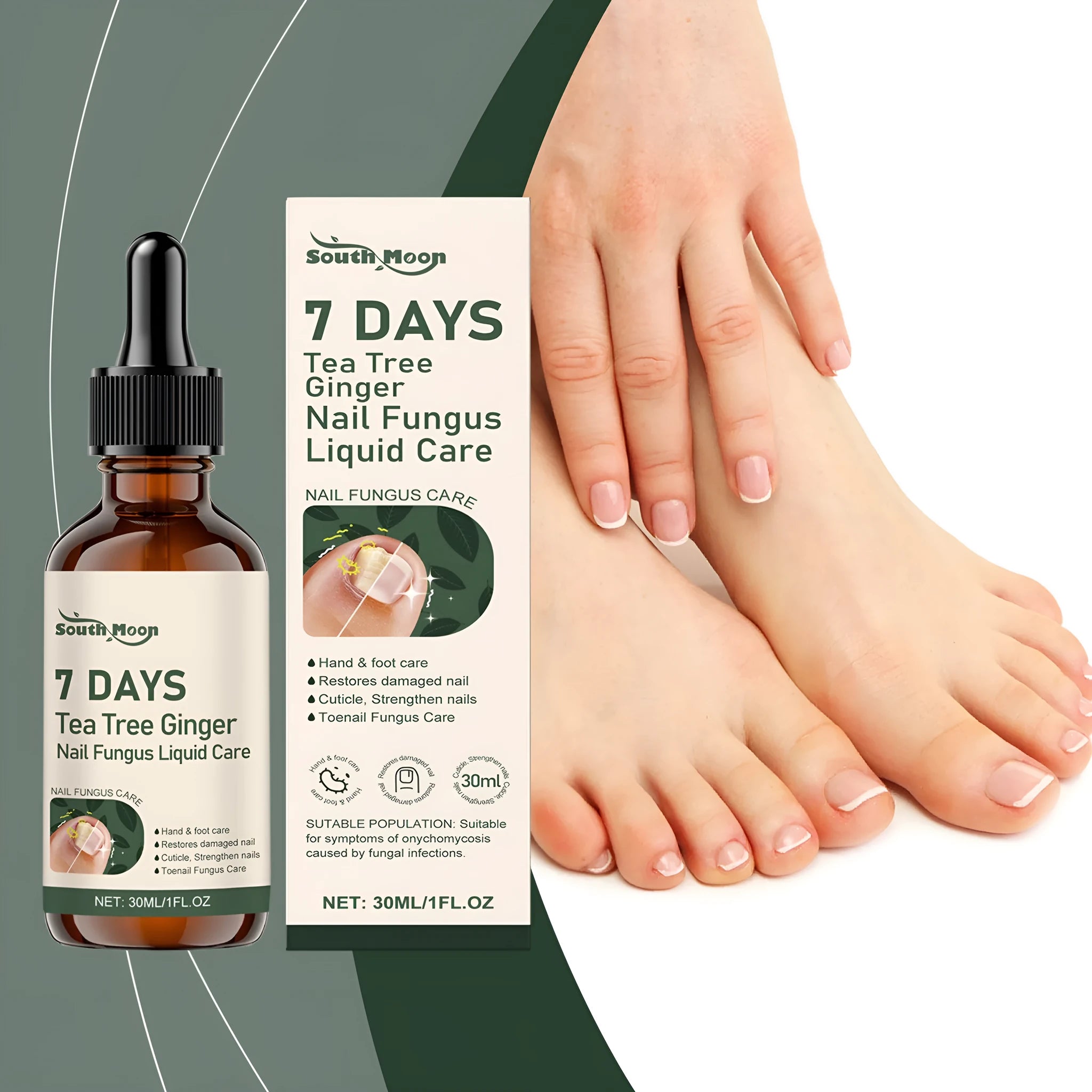 30ml bottle of mild brightening and nourishing nail care solution