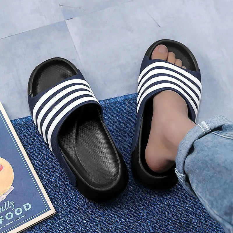 Unisex casual slippers with EVA sole and PVC upper in beige colour