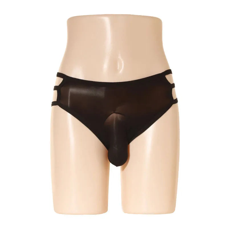 Men's transparent nylon shorts in various colours on a mid-waist, free-size design.
