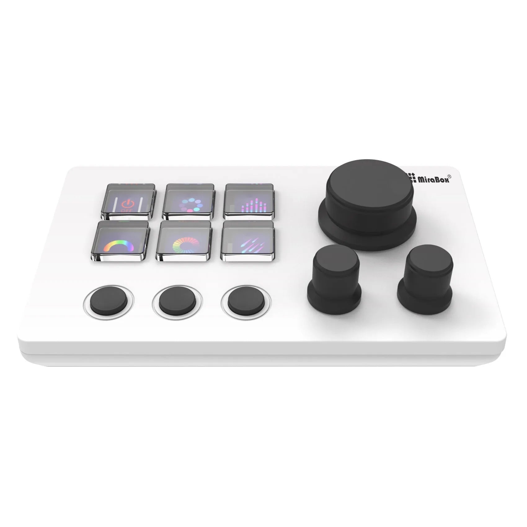 Black silicone numeric keypad with USB cable and mounting bracket on desk