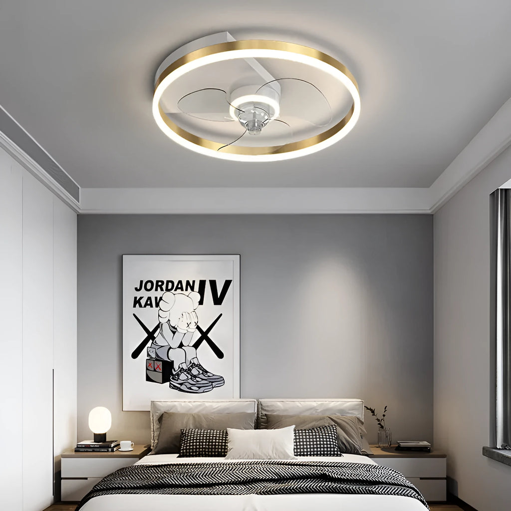 Landi simple modern Nordic style ceiling light with fan for children's rooms in iron construction