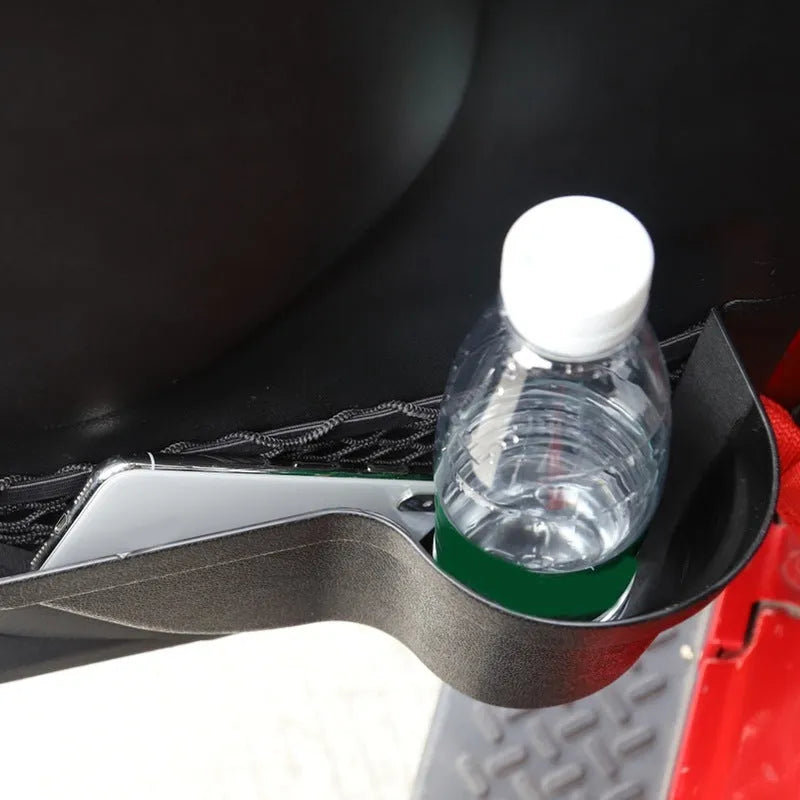 Black aluminium alloy car interior net pocket storage box pair for seat side gap