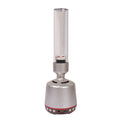 White silver Bluetooth speaker with candlelight atmosphere lighting showing modern minimalist design