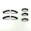 Black glitter decorative sticker for car window lift button on ABS plastic backing.