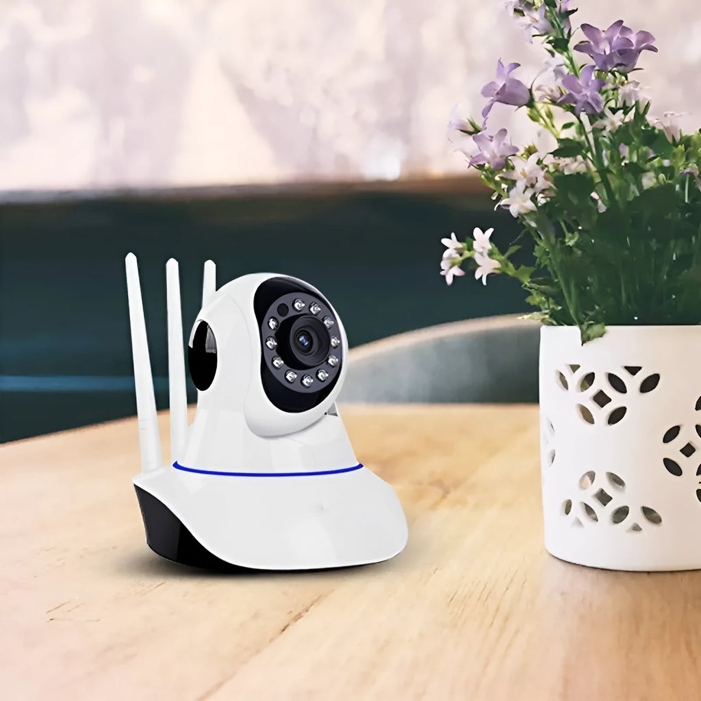 White dome wireless security camera with 1MP CMOS sensor and 3.6mm lens for indoor outdoor surveillance