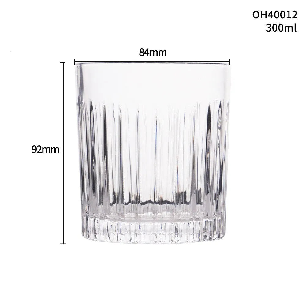 Thick bottom crystal whiskey shot glass in a selected colour, showing its heavy base and 350ml capacity.