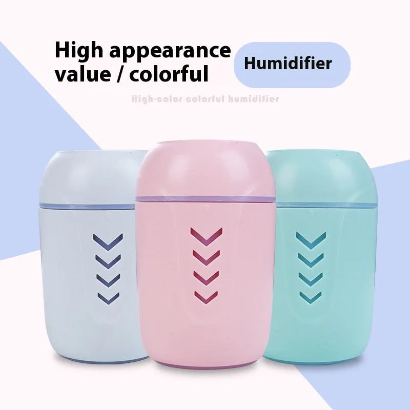 USB air purifier with aromatherapy round shape in blue for desktop car home