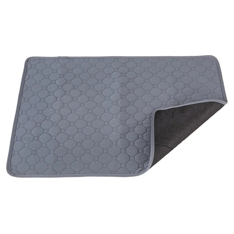 Pet Parents washable dog pee pad in grey with multi-layer fabric, triple stitch binding, and neutral colour for home use
