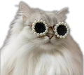 Cat and dog pearl-rimmed round sunglasses in multiple colours for pet party dress-up