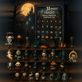 Halloween advent countdown box with horror doll blind boxes in plastic packaging
