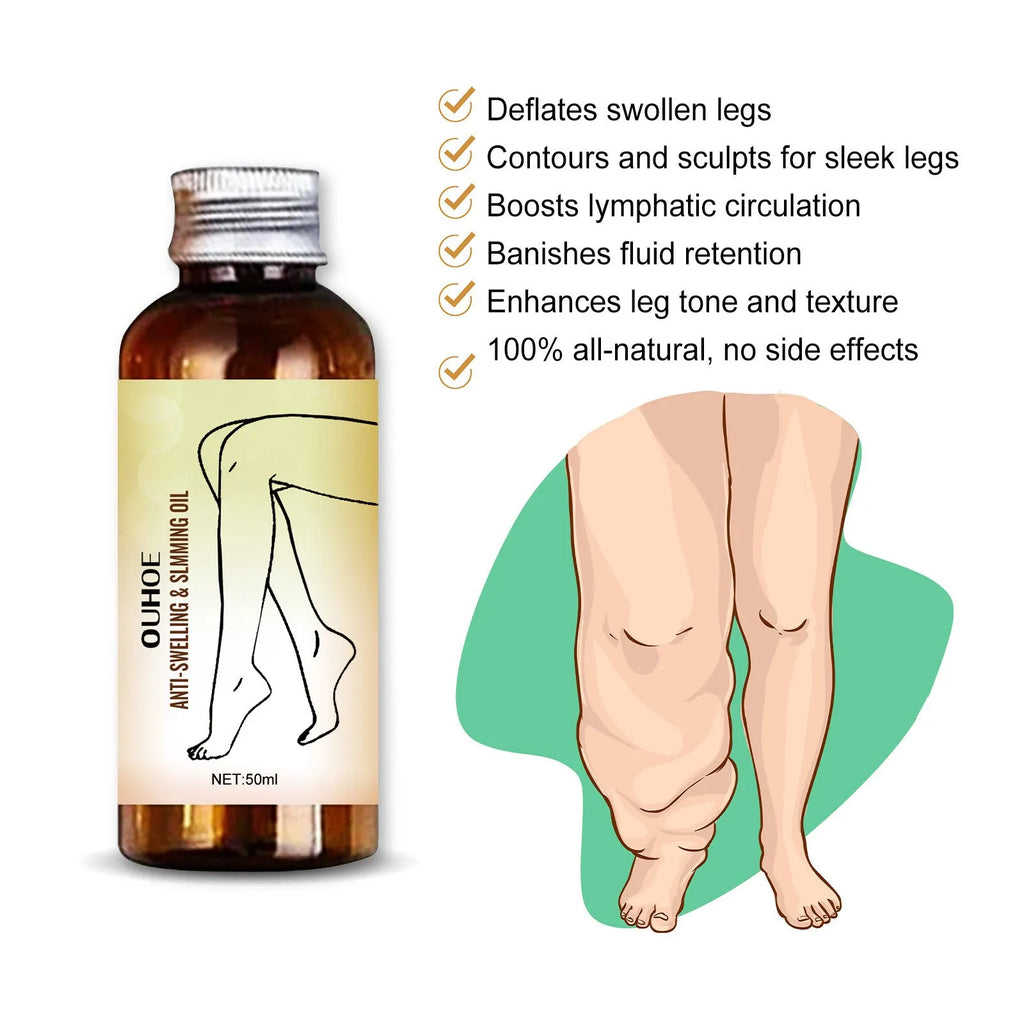 50ml bottle of moisturising body oil with natural plant extracts for skin care and massage