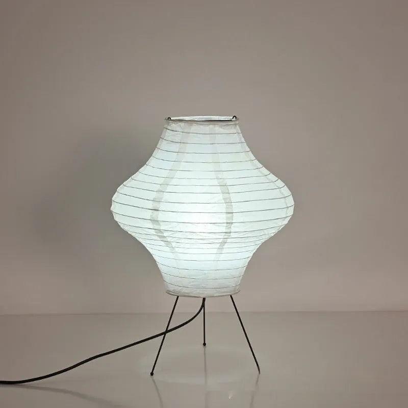 Japanese style xuan paper table lamp with three-colour light source, 32cm diameter by 45cm height