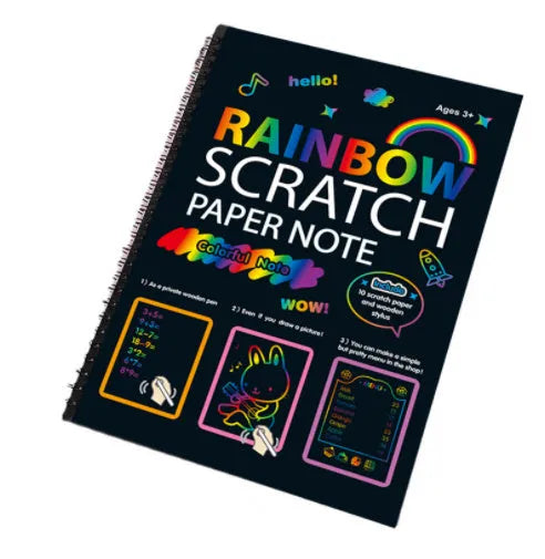Children's large 26x19cm scratch art paper for DIY scraping painting activities