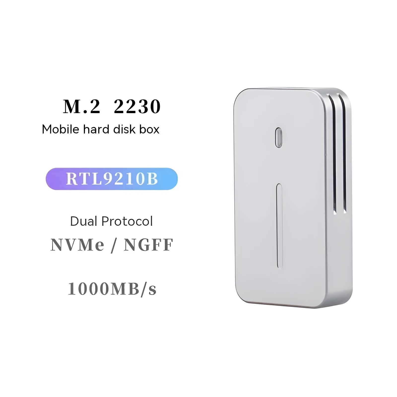 Aluminium alloy dual protocol SSD enclosure for M.2 NVMe and SATA drives with 10Gbps USB 3.2
