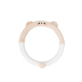 Plush winter car steering wheel cover with embroidered bear motif, designed for 38cm diameter wheels.