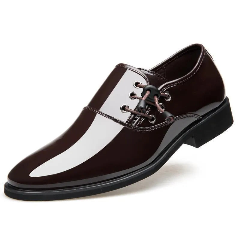 Men's business formal shoes with square heel and round toe in black or brown colours