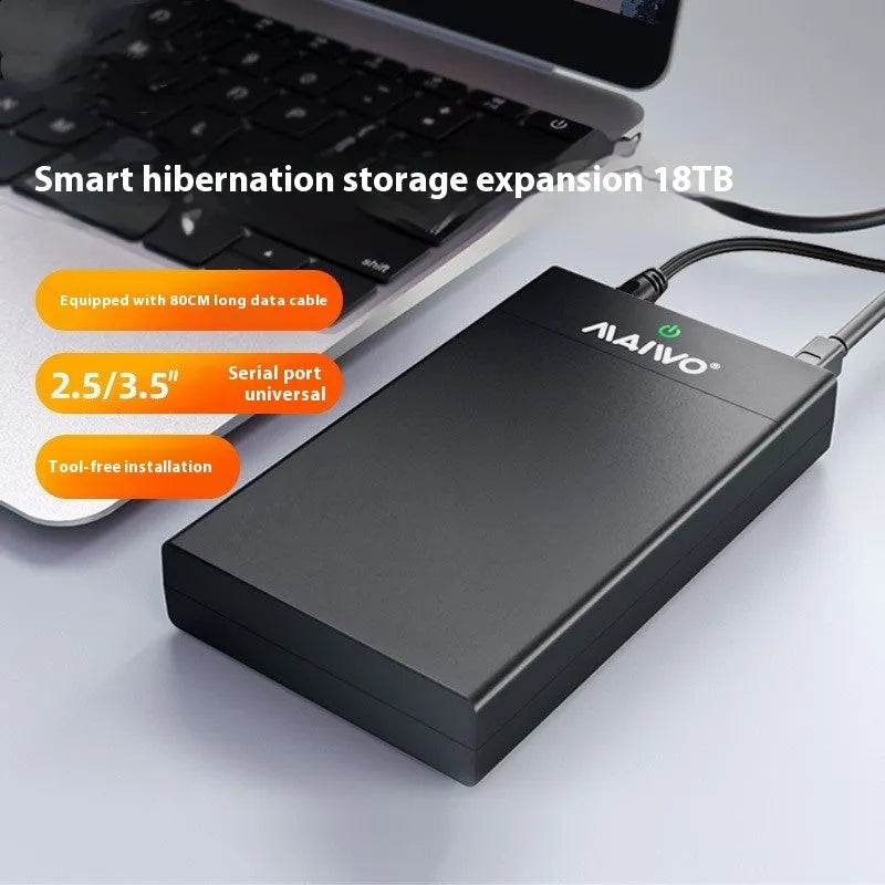 3.5 inch SATA to USB hard disk enclosure with power supply and data cable
