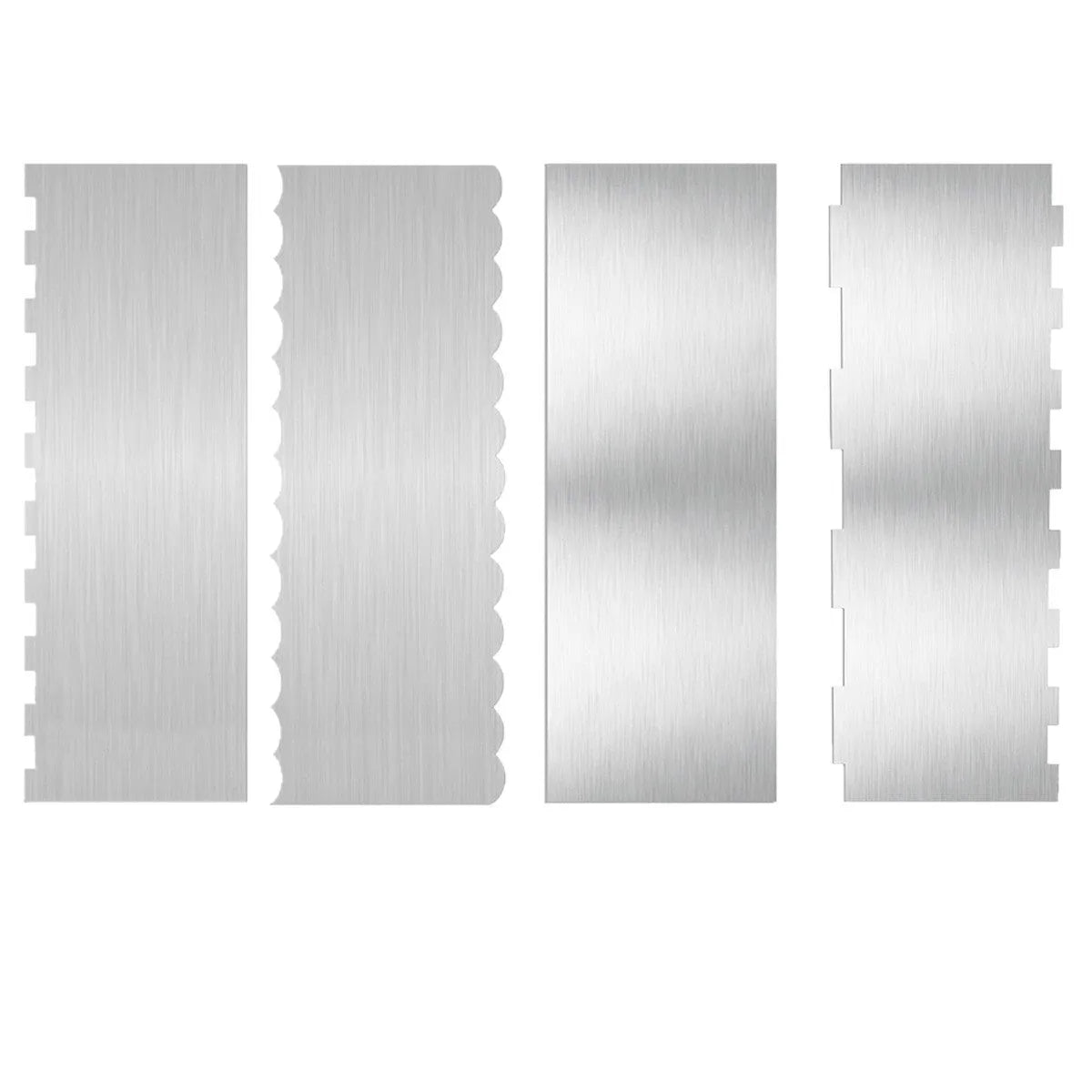Stainless steel cream scraper with polygon cake patterns for baking decoration