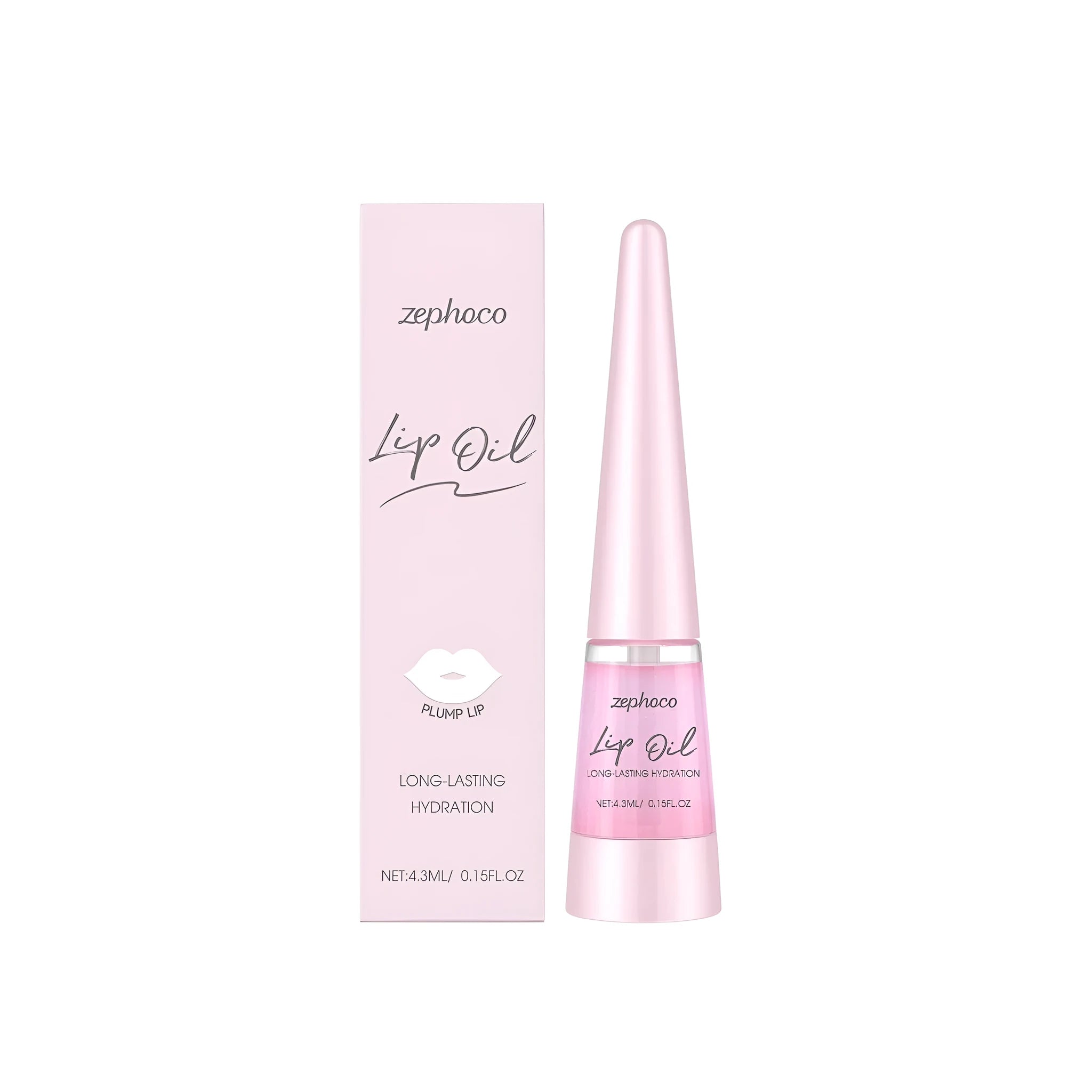 Long-lasting nourishing lip oil with hyaluronic acid and vitamin E in a 4.3ml tube