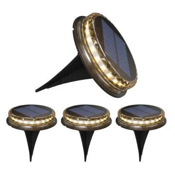 Solar buried light with 17 LED 2835 chips and polycrystalline panel in outdoor lawn setting