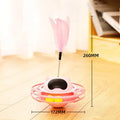 Pink cat tumbler turntable toy for self-play entertainment with 17x10cm dimensions