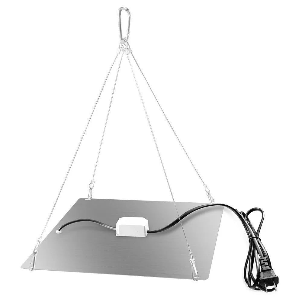 Aluminium shell LED plant grow light with a hanging hook for indoor fruit and vegetable cultivation.
