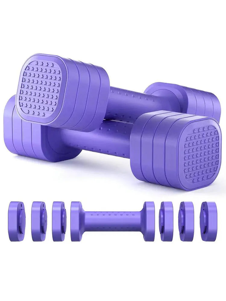 Women's detachable dumbbell set in pink colour with 5lb weight marking