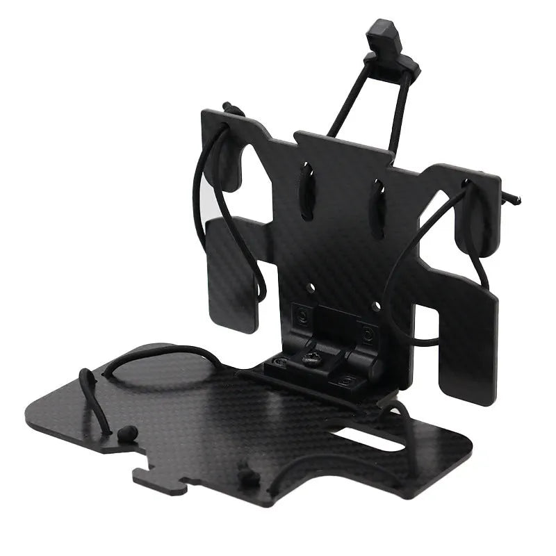 Carbon fibre folding navigation board mounted on MOLLE tactical vest, black open version