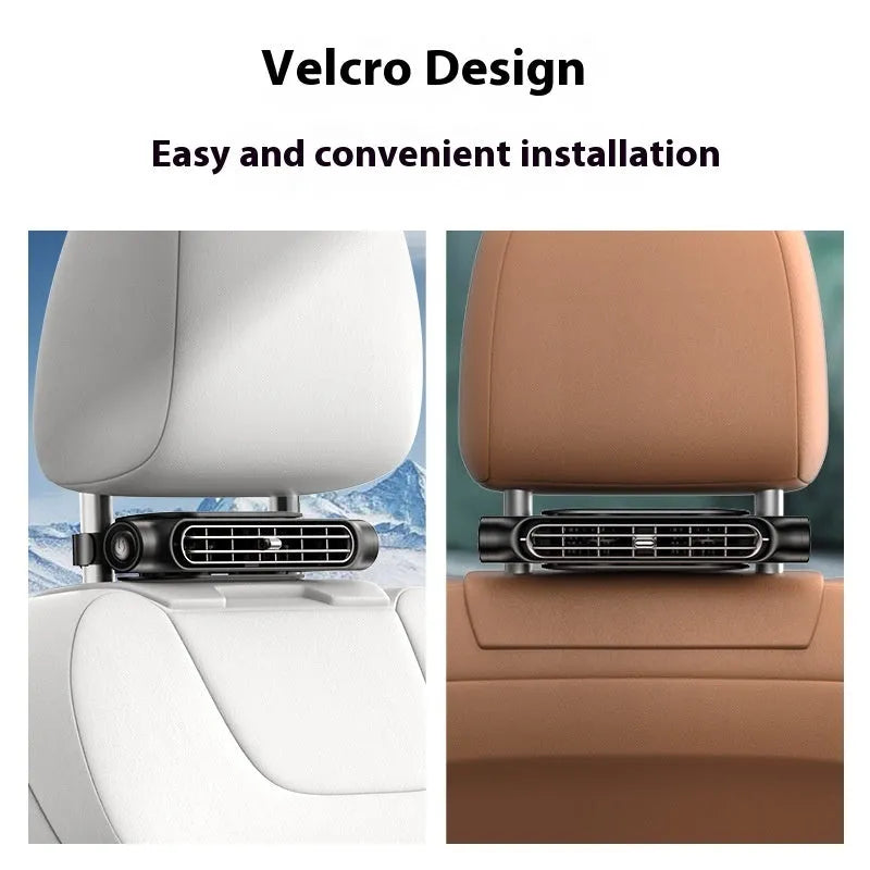 USB plug-in car seat fan with brushless motor and three-speed button control