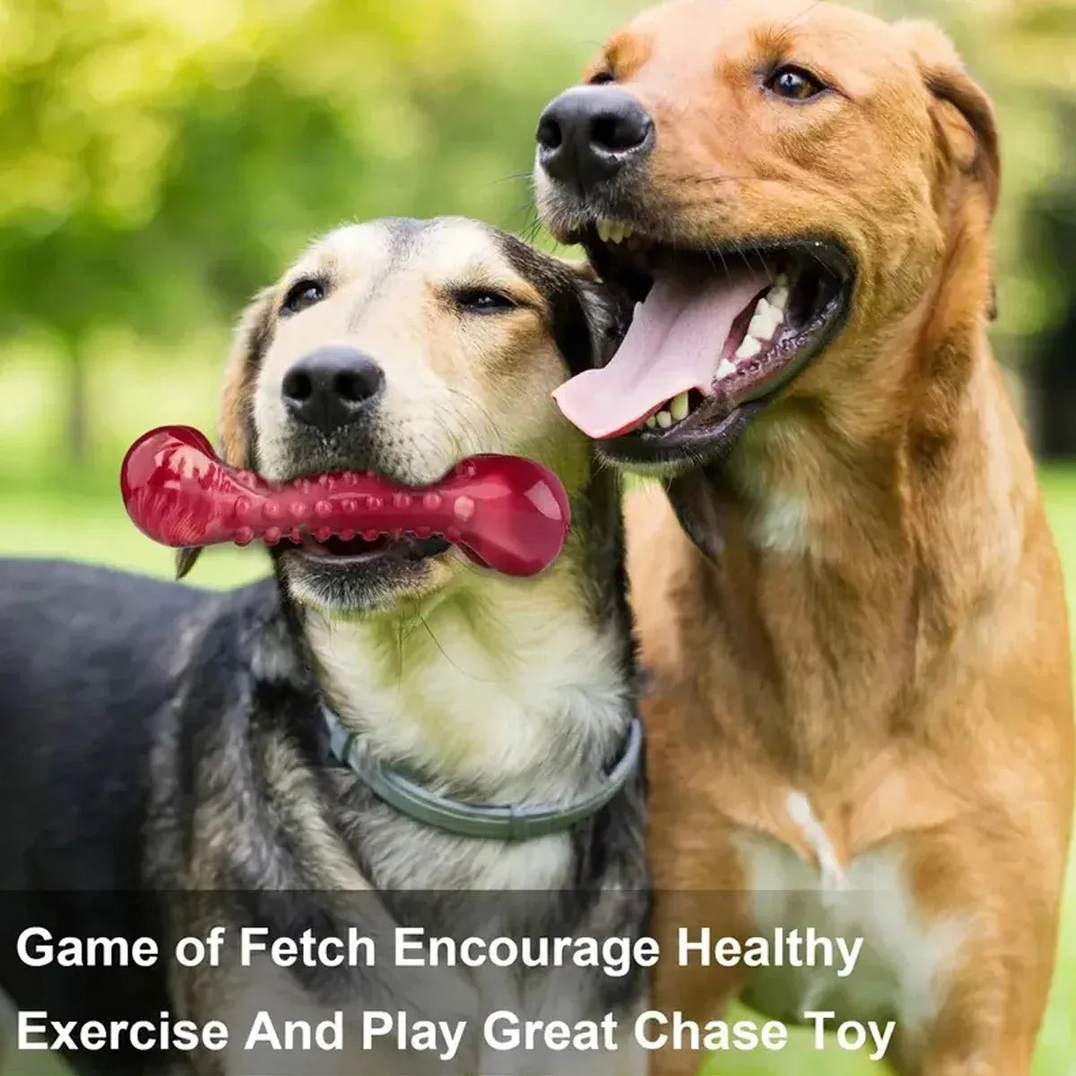 Natural rubber chew toy in red for aggressive dogs - durable construction for heavy chewing