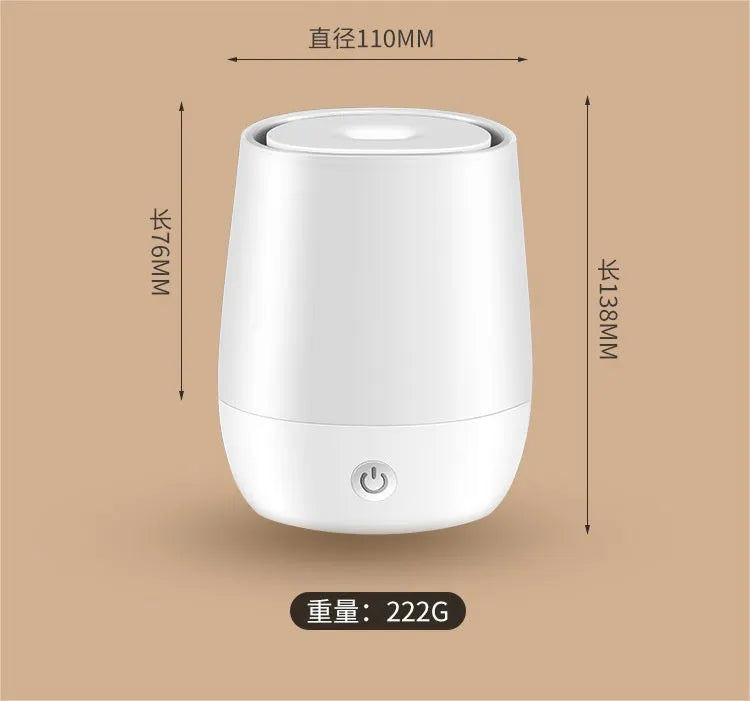 White USB aromatherapy diffuser with flame effect and mist output