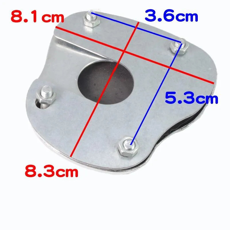 Metal motorcycle brake pedal skid plate replacement part for universal fit