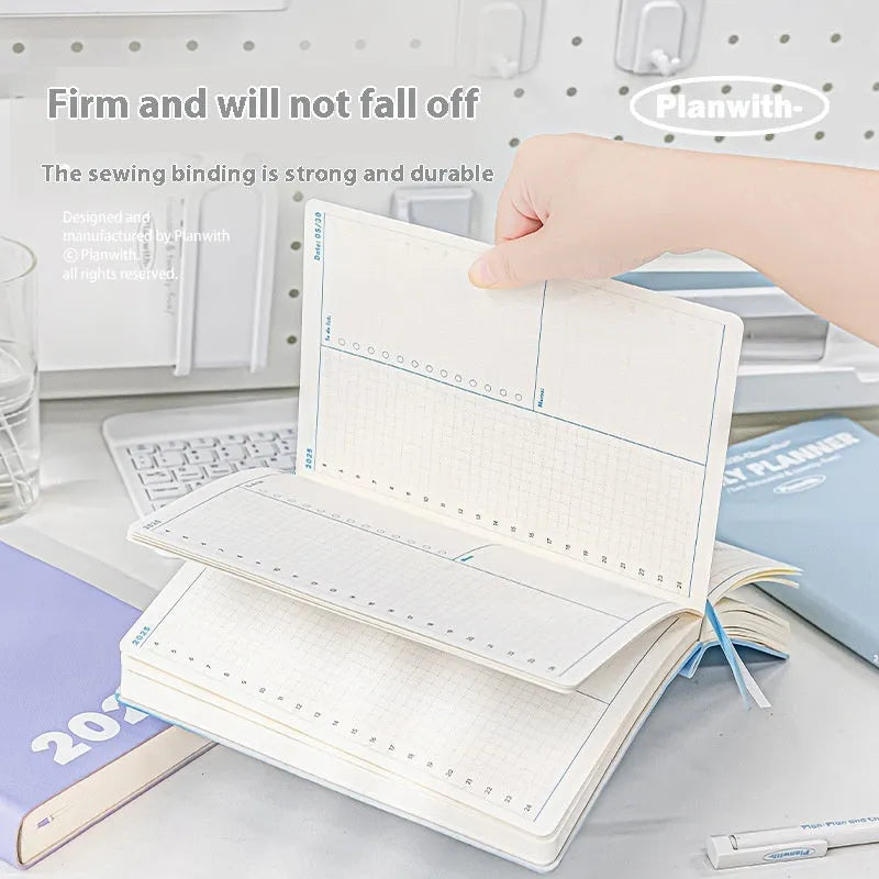 Waterproof notebook with protective cover in mint green, open to show writing paper, for exam study records.