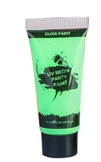 25ml tube of neon green gouache face and body paint, safe and non-toxic.