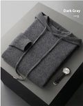 Men's light grey cashmere hooded sweatshirt and trousers two-piece set