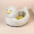 Duck-shaped pet bed sofa in blue or white colour for small dogs and cats