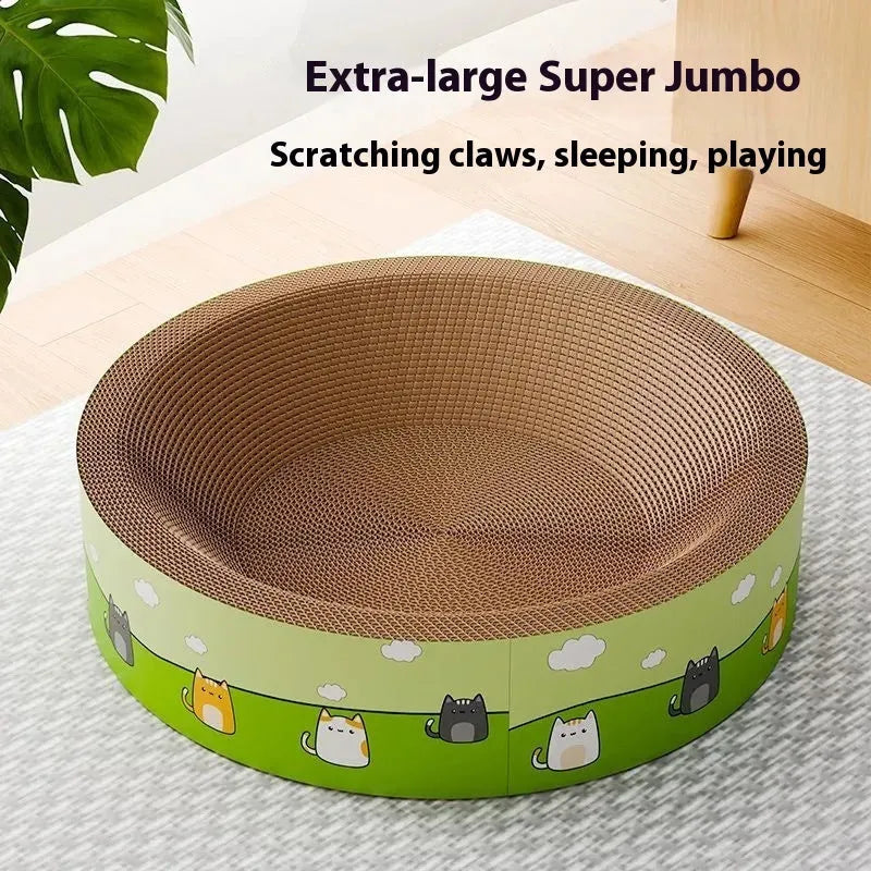 HK round deep pit cat scratch board in 45-50cm size with corrugated paper construction
