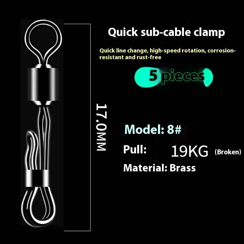 Brass quick change sub line clamp for fast wire replacement with corrosion-resistant construction
