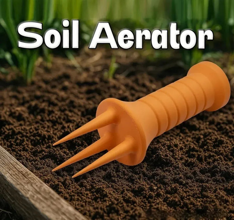 Home gardening plastic soil aerator in two sizes and six colours for loosening compacted pot soil